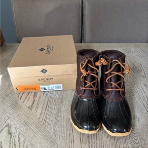 Sperry Dark Brown and Black Duck Boots